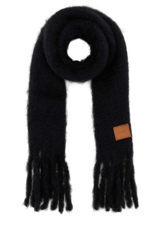 Black mohair blend scarf Black LOEWE (FSA6SS1X05)
