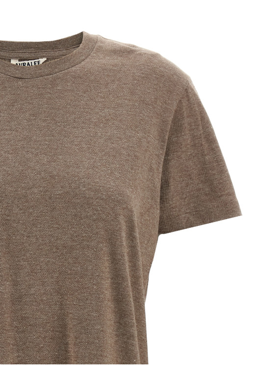 Mélange cotton t-shirt Beige
