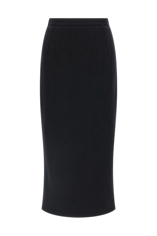 Wool sheath skirt Black