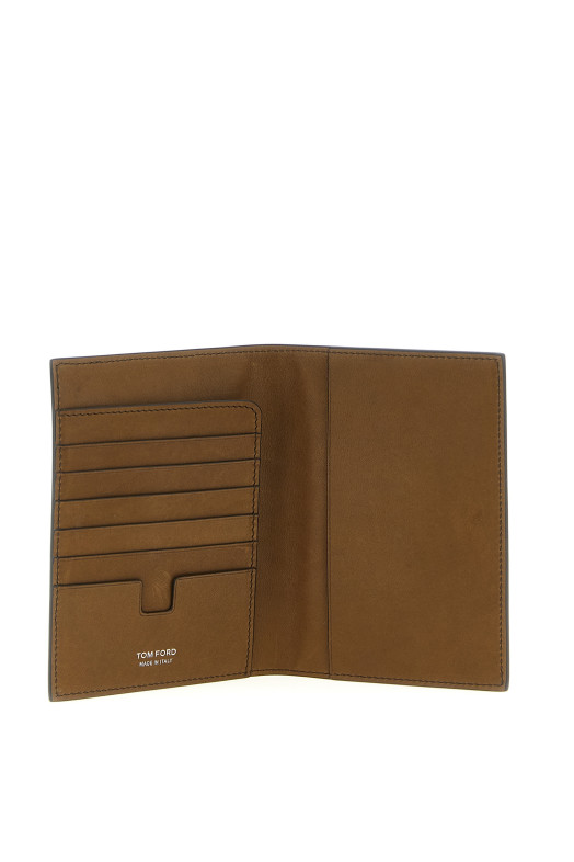 Nubuck leather passport holder Brown