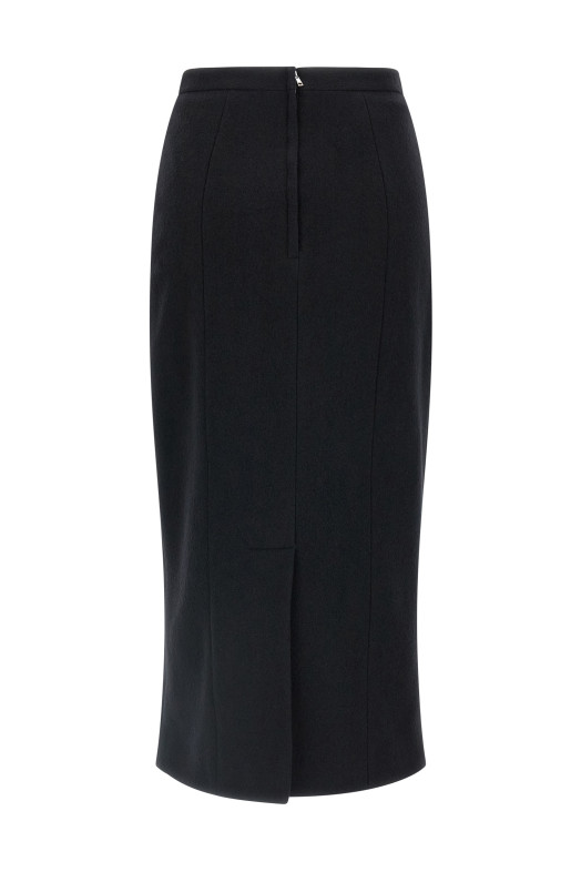 Wool sheath skirt Black
