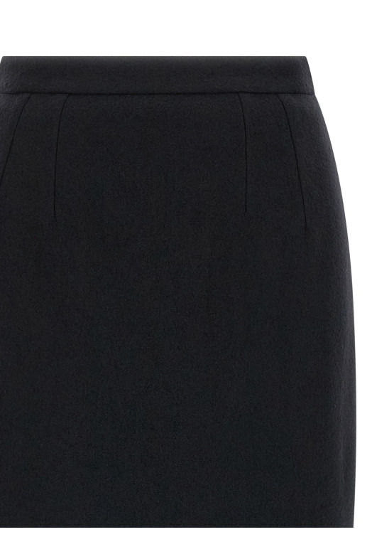 Wool sheath skirt Black