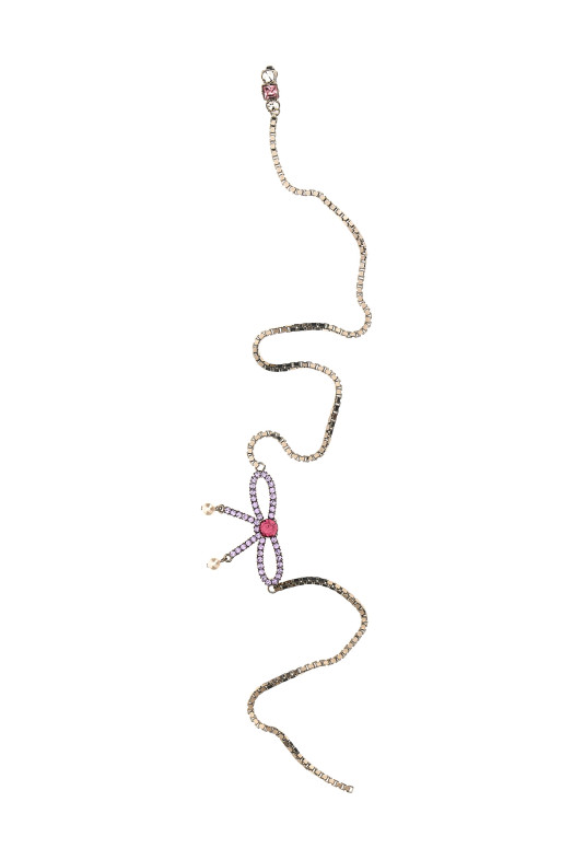 Bow crystal long earrings Multicolor Bow crystal long earrings Multicolor