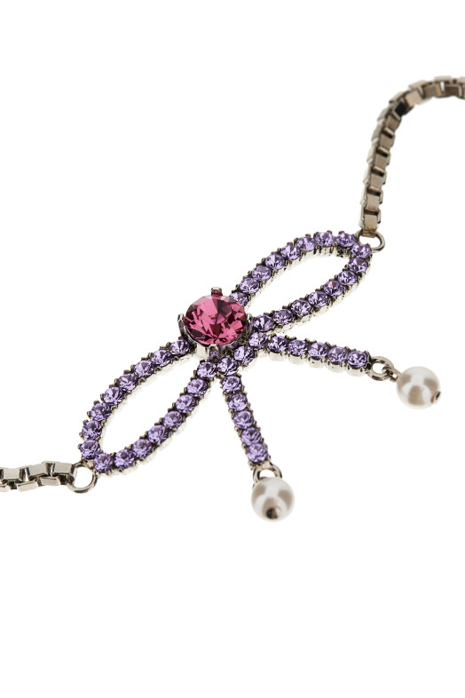 Bow crystal long earrings Multicolor Bow crystal long earrings Multicolor