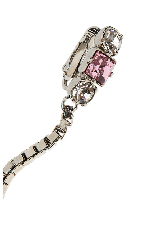 Bow crystal long earrings Multicolor Bow crystal long earrings Multicolor