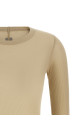 'Rib LS T' T-shirt Beige