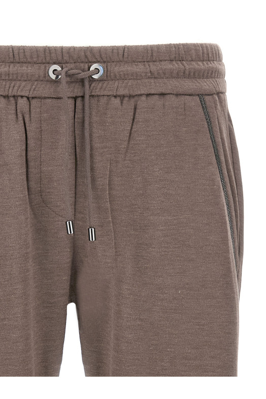 'Shiny Pocket Detail' joggers Brown