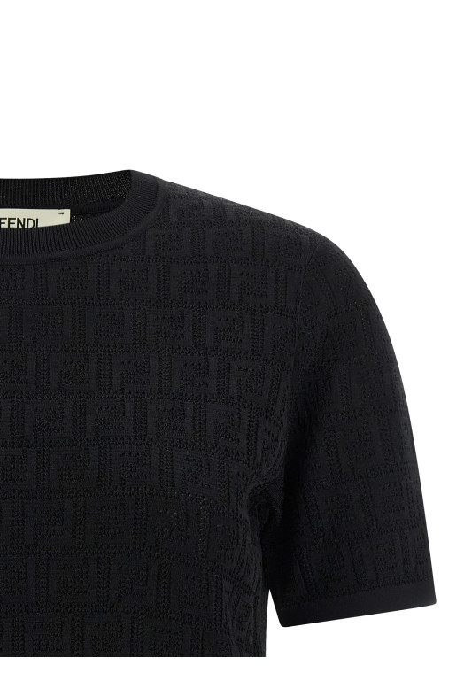 FF intarsia sweater Black