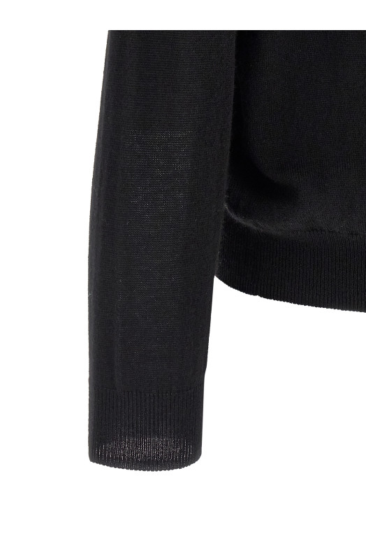 'Knit Skipper Polo' sweater Black