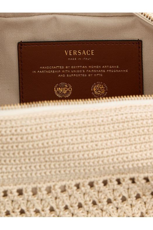'Versace Tag' shoulder bag Beige