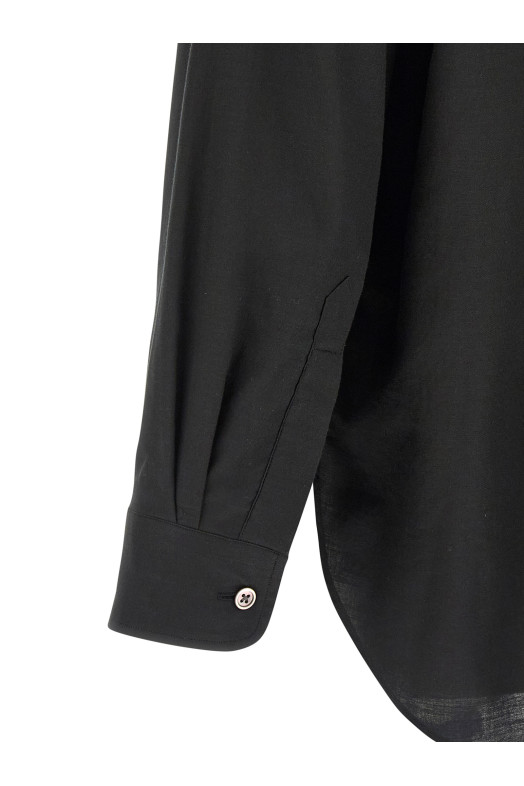 Cotton and silk shirt Black