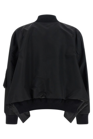 Asymmetrical blouson bottom Black