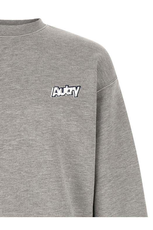 Logo print embroidery sweatshirt Gray