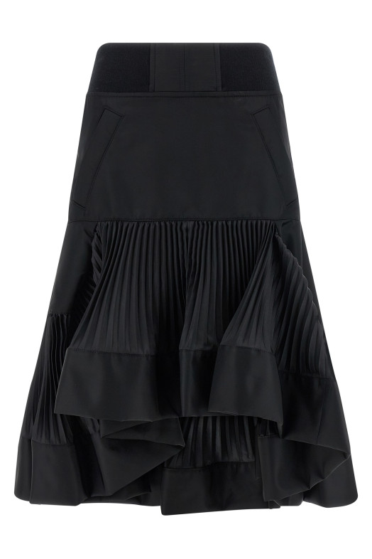 Pleated insert skirt Black