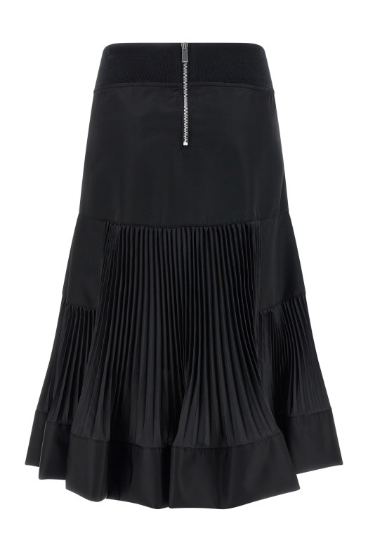 Pleated insert skirt Black