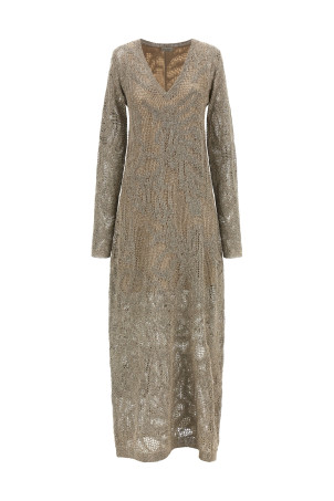 Micro sequin dress Beige