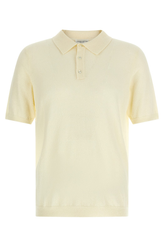 Spongy effect polo shirt Beige