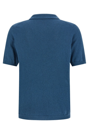Spongy effect polo shirt Blue