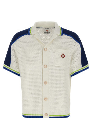 'Tennis Cotton Crochet' shirt White