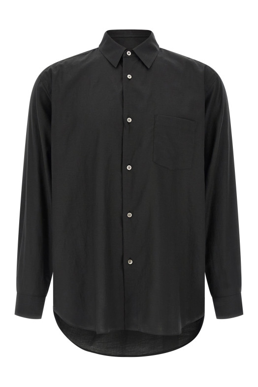 Cotton and silk shirt Black
