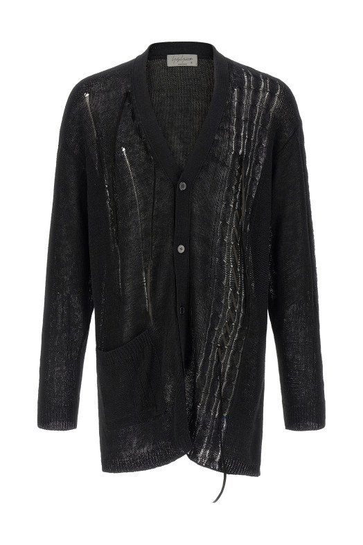 Lace up cardigan Black