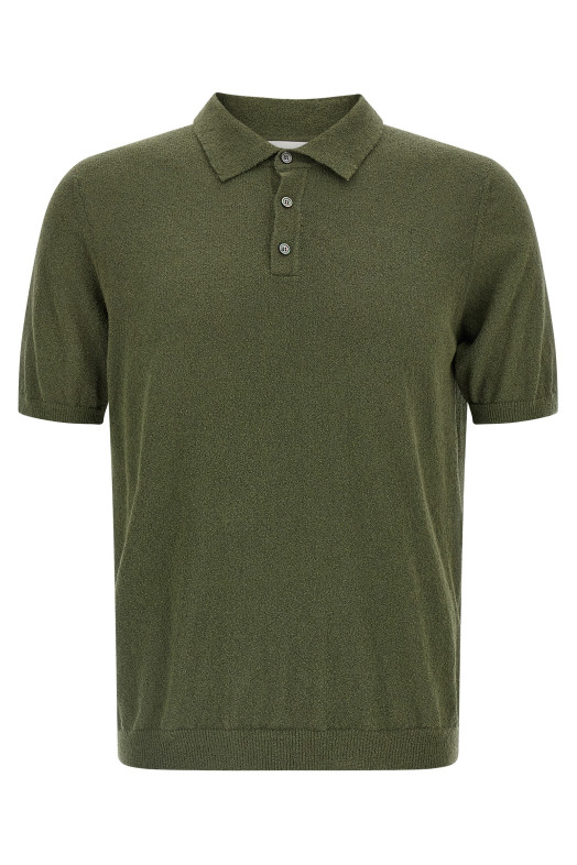 Spongy effect polo shirt Green