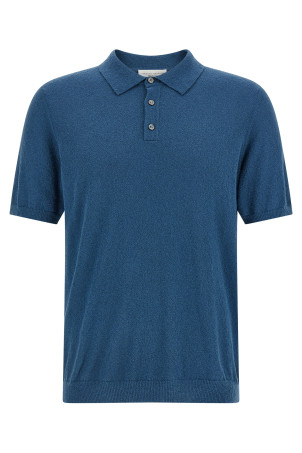 Spongy effect polo shirt Blue