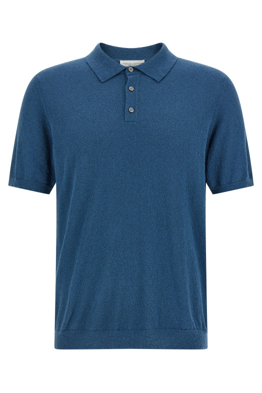 Spongy effect polo shirt Blue