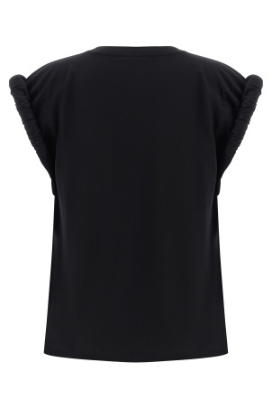 Curled sleeve t-shirt Black