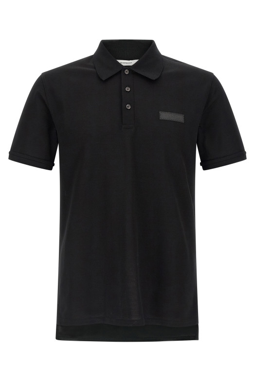 Logo patch polo shirt Black