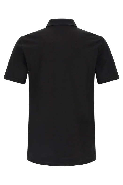 Logo patch polo shirt Black