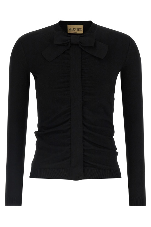 Valentino Garavani bow cardigan Black