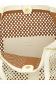Openwork leather shopping bag White