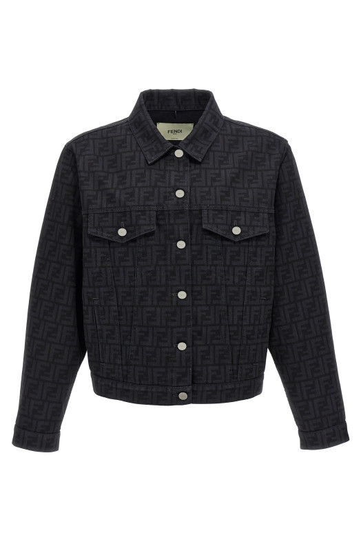 'FF' denim jacket Black