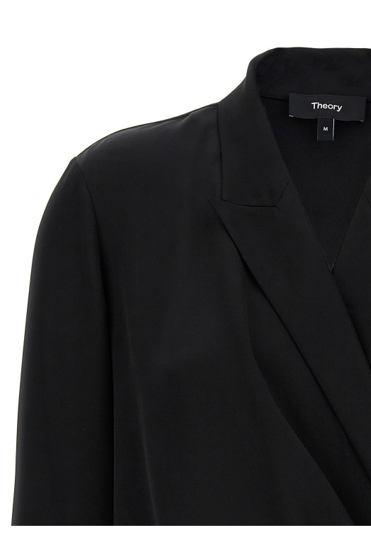 'PK Label Wrap' blouse Black