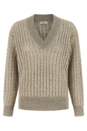 Micro sequin sweater Beige