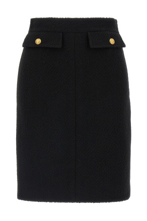 Bouclé wool skirt Black