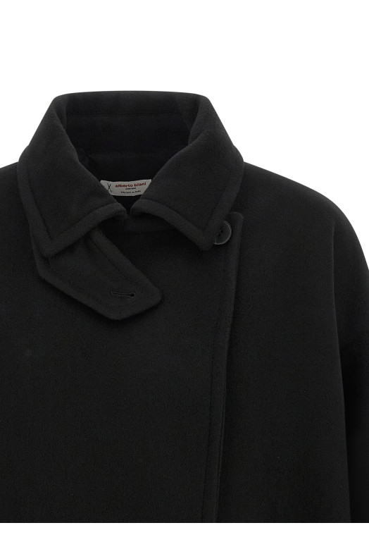 Double-breasted caban Black