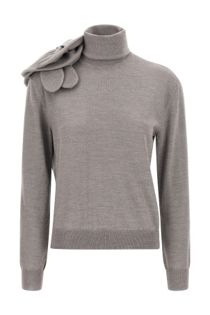 3D flower sweater Gray