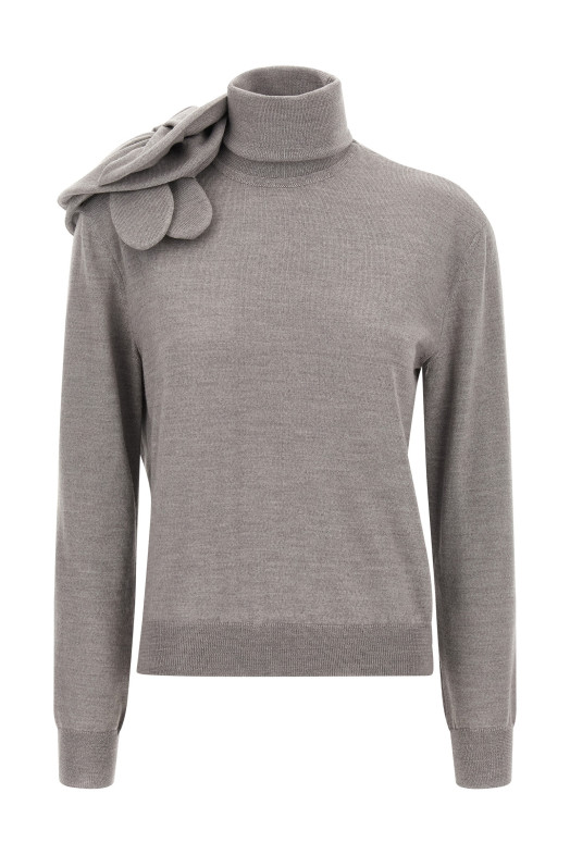 3D flower sweater Gray