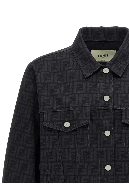 'FF' denim jacket Black