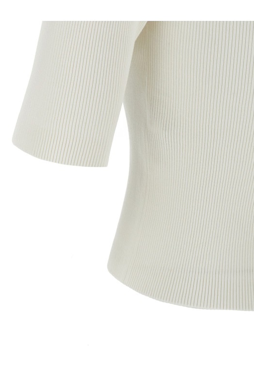 Ribbed polo shirt White