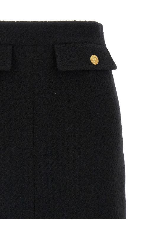 Bouclé wool skirt Black