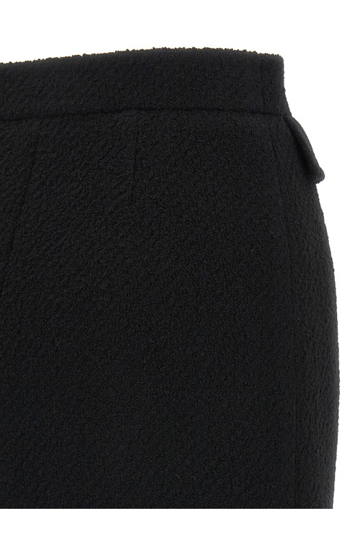 Bouclé wool skirt Black
