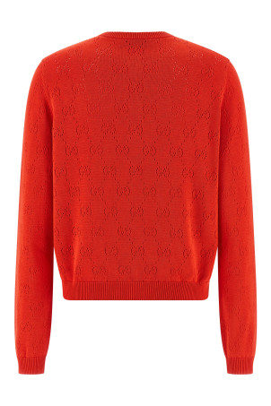 Openwork GG cardigan Red