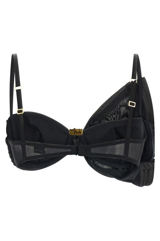 Satin bra and tulle Black