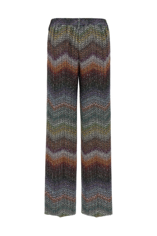 Zigzag lamé viscose pants Multicolor