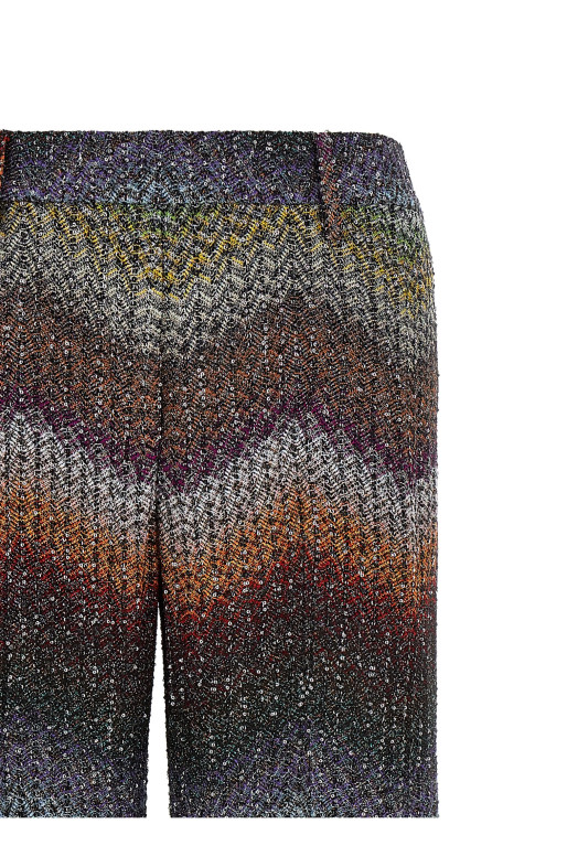 Zigzag lamé viscose pants Multicolor