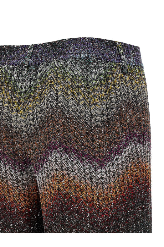Zigzag lamé viscose pants Multicolor