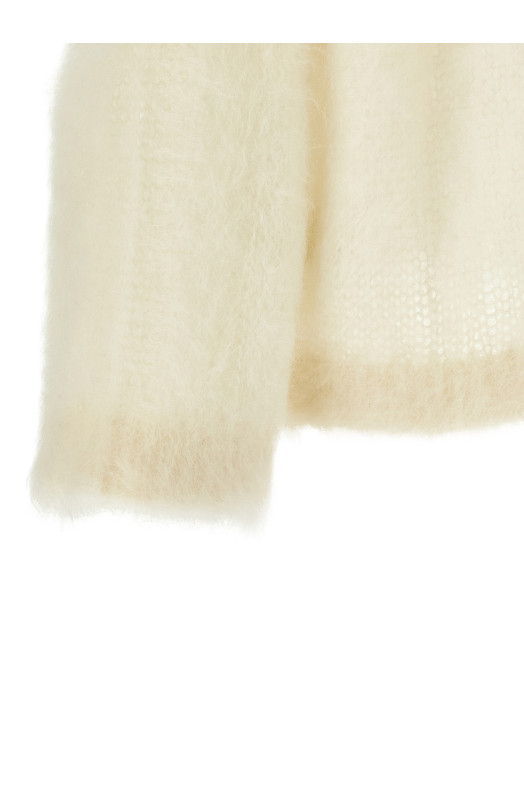 Mohair silk sweater White
